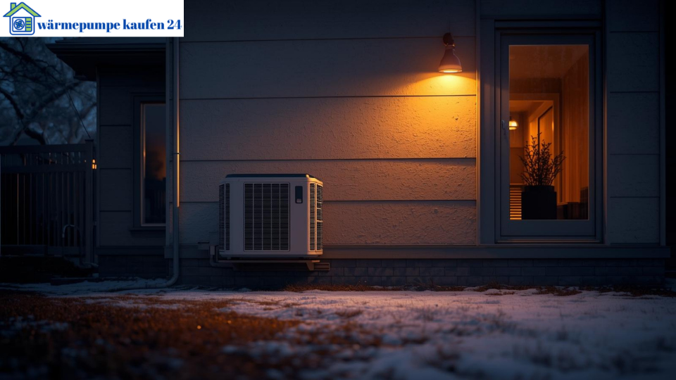 ![Bild-Platzhalter: Eine moderne Wärmepumpe vor einem Einfamilienhaus im Winter, schematische Darstellung von Wärmeströmen]