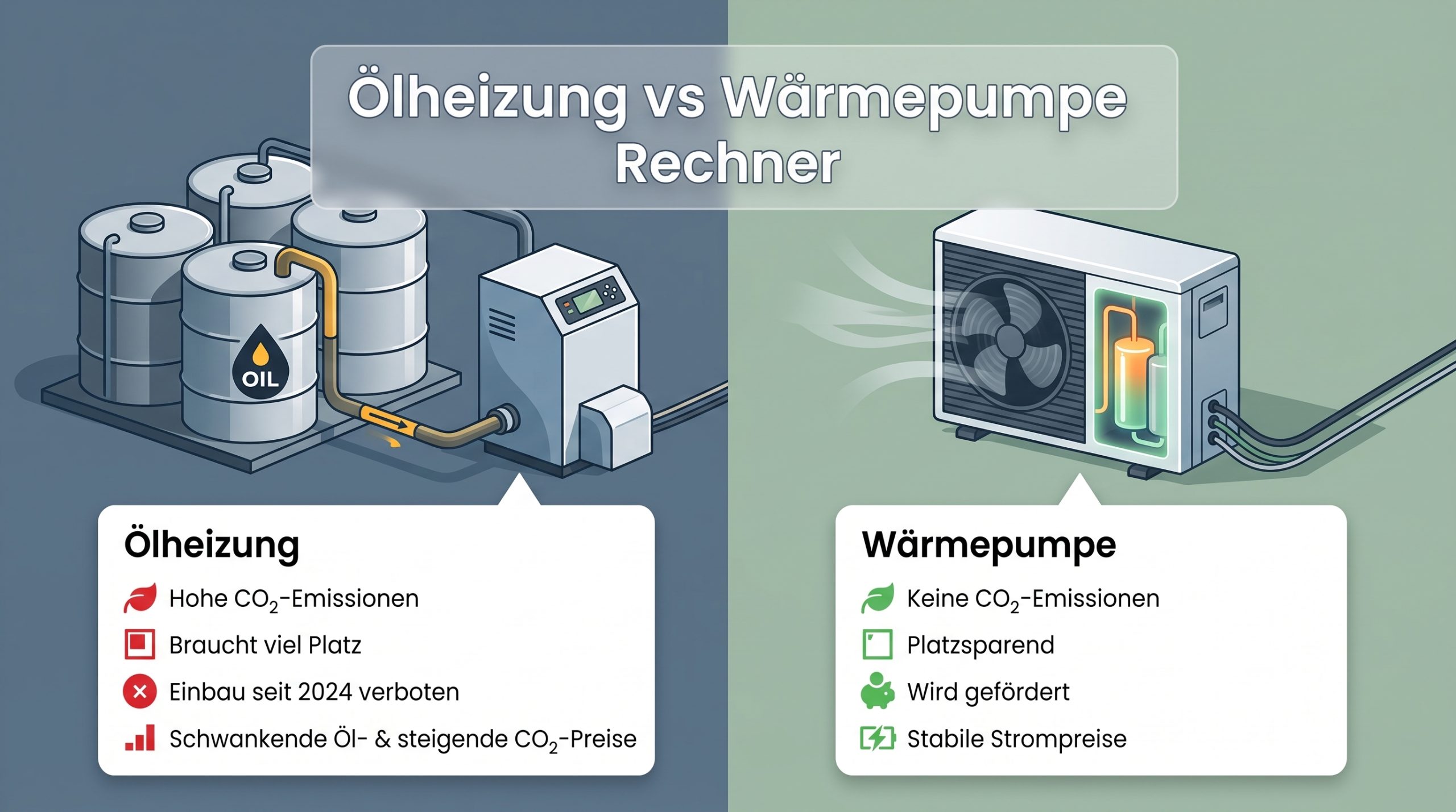 Ölheizung vs Wärmepumpe Rechner