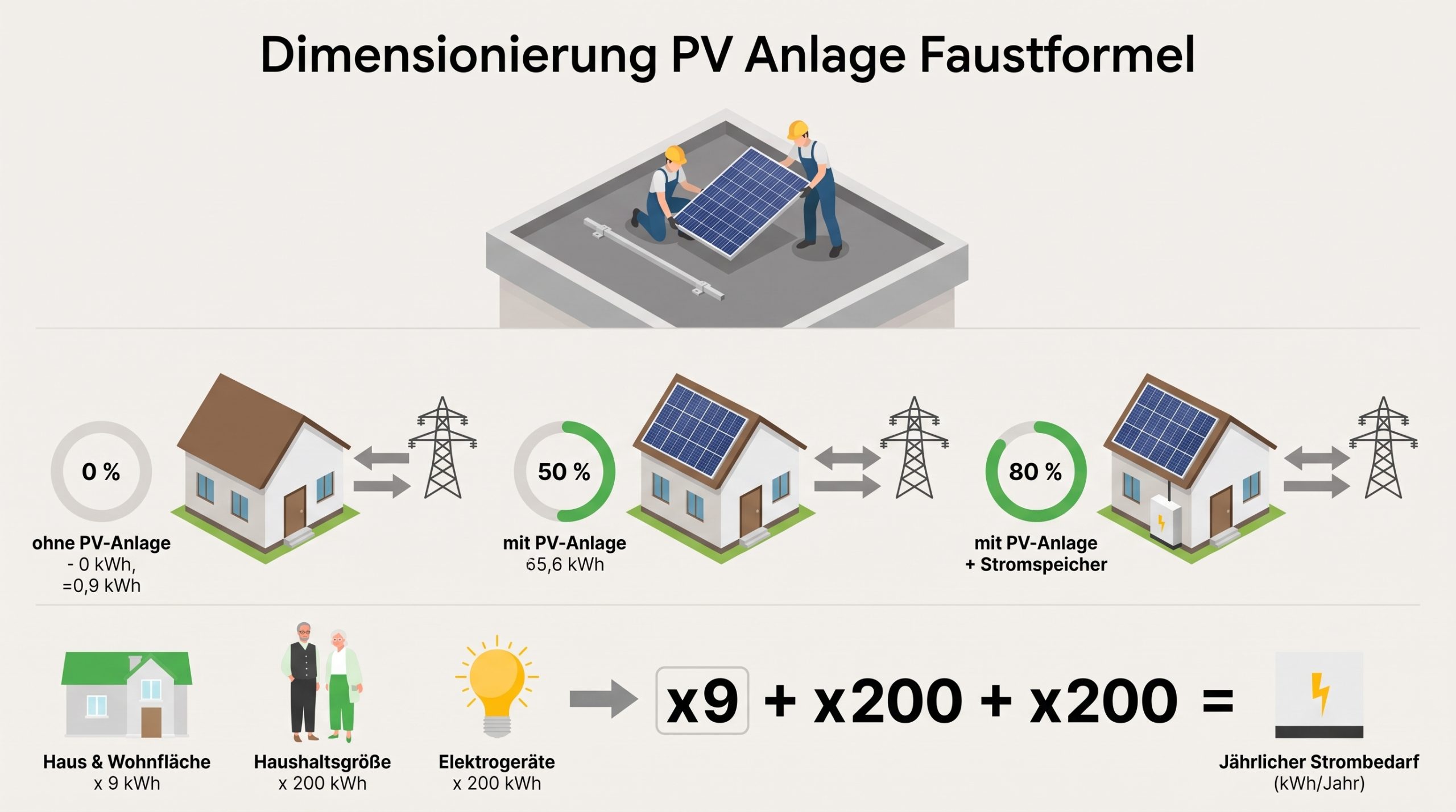 Dimensionierung PV Anlage Faustformel
